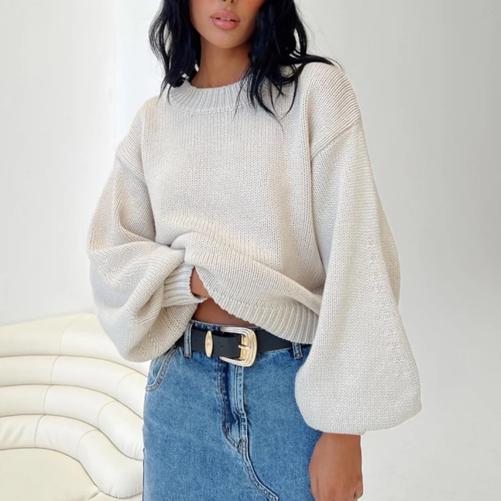 Princess Polly Harmony Knit Sweater in Beige